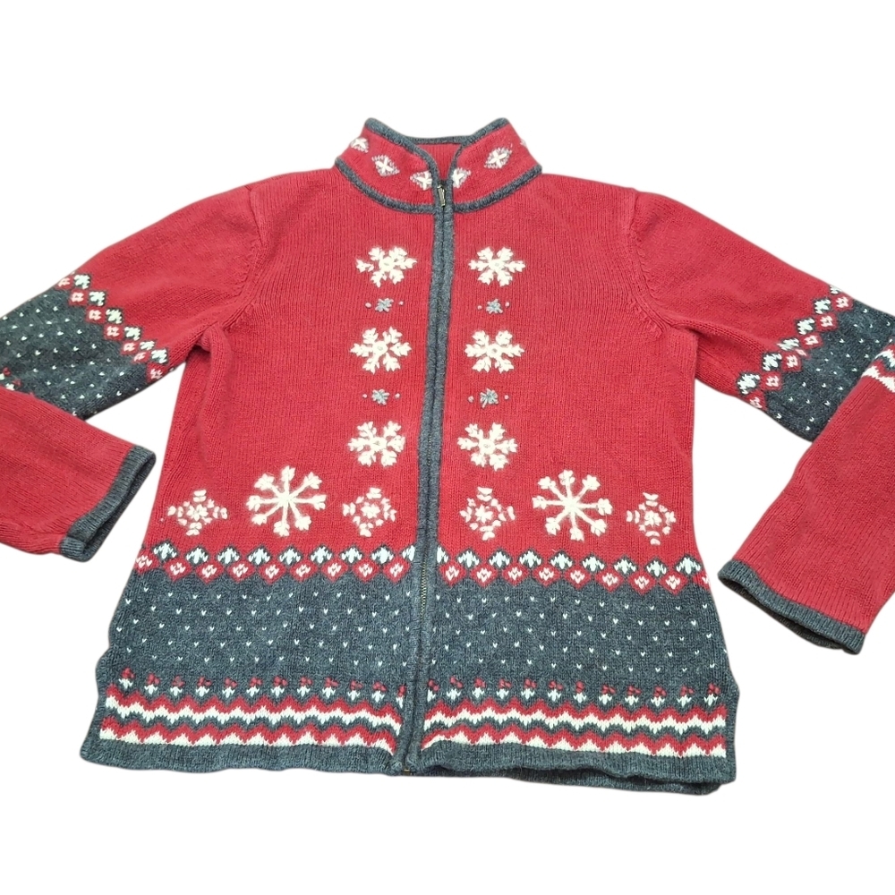 Guide series vintage Winter sweater Size Small Red Grey